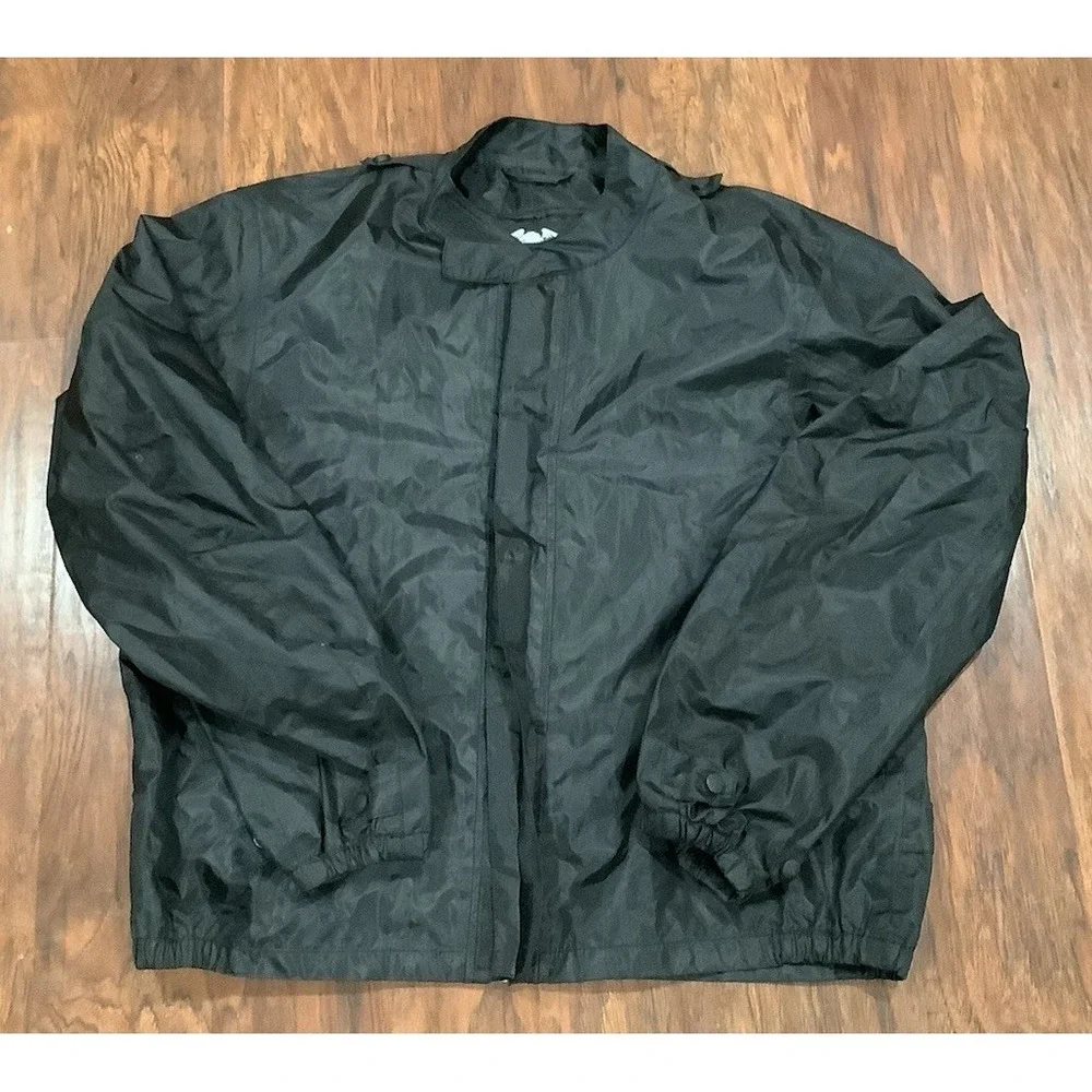 Harley Davidson Jacket Mens L Black Windbreaker Jammer Short Biker Rocker